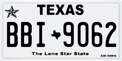 TX license plate BBI9062