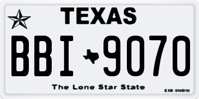 TX license plate BBI9070
