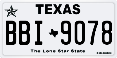 TX license plate BBI9078