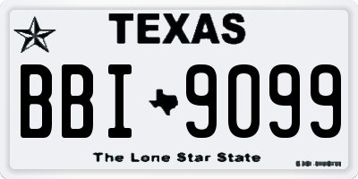 TX license plate BBI9099