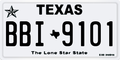 TX license plate BBI9101