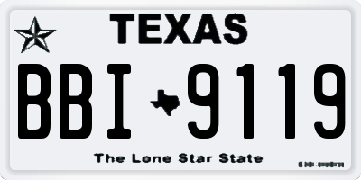 TX license plate BBI9119