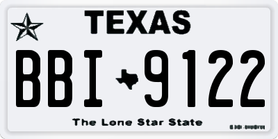 TX license plate BBI9122