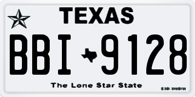 TX license plate BBI9128