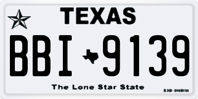 TX license plate BBI9139