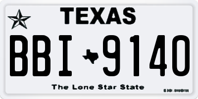 TX license plate BBI9140