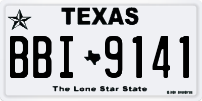 TX license plate BBI9141