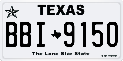 TX license plate BBI9150