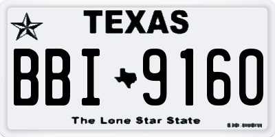TX license plate BBI9160