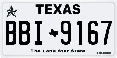 TX license plate BBI9167