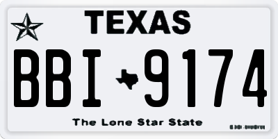 TX license plate BBI9174