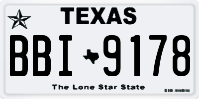 TX license plate BBI9178
