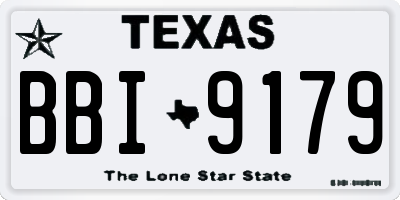 TX license plate BBI9179