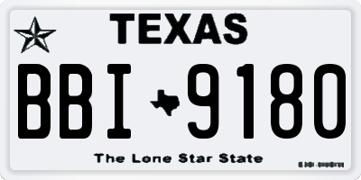 TX license plate BBI9180