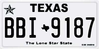 TX license plate BBI9187