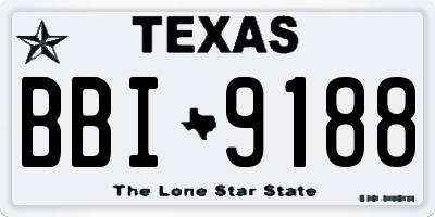 TX license plate BBI9188