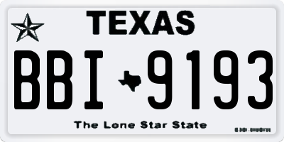 TX license plate BBI9193