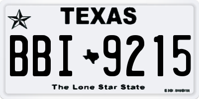 TX license plate BBI9215