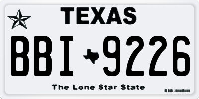 TX license plate BBI9226