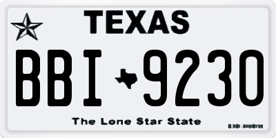 TX license plate BBI9230
