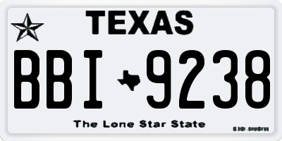 TX license plate BBI9238