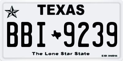 TX license plate BBI9239