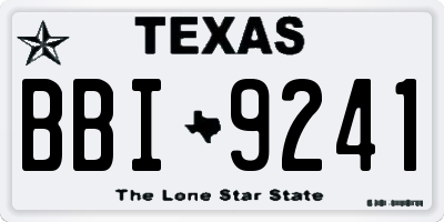 TX license plate BBI9241
