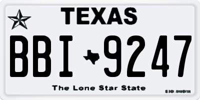 TX license plate BBI9247