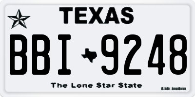 TX license plate BBI9248