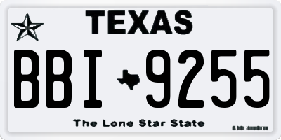 TX license plate BBI9255