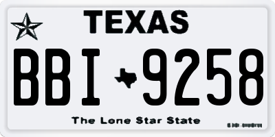 TX license plate BBI9258