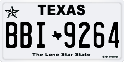 TX license plate BBI9264