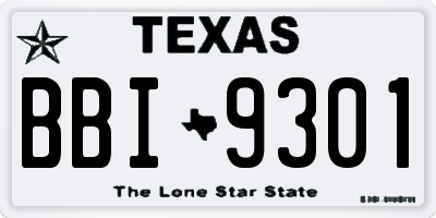 TX license plate BBI9301