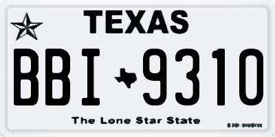 TX license plate BBI9310