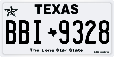 TX license plate BBI9328