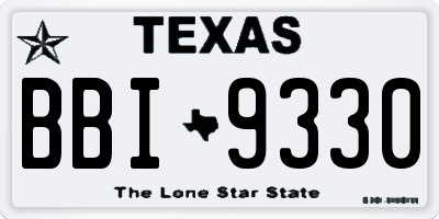 TX license plate BBI9330