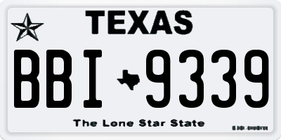TX license plate BBI9339