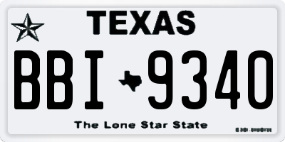 TX license plate BBI9340