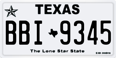 TX license plate BBI9345