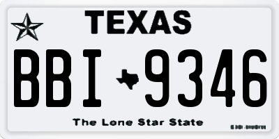 TX license plate BBI9346