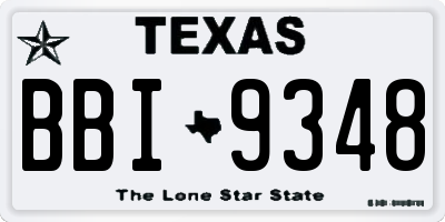 TX license plate BBI9348