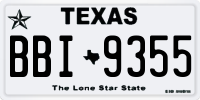TX license plate BBI9355