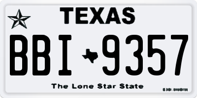 TX license plate BBI9357