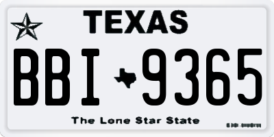 TX license plate BBI9365