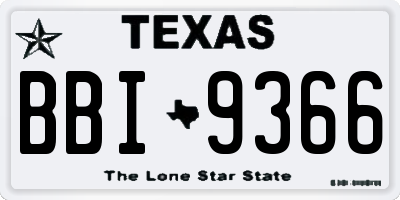 TX license plate BBI9366