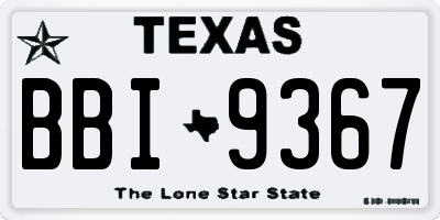 TX license plate BBI9367