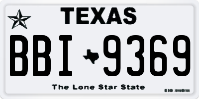 TX license plate BBI9369