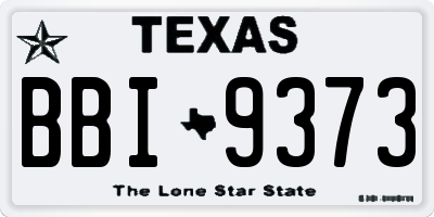TX license plate BBI9373
