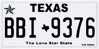 TX license plate BBI9376