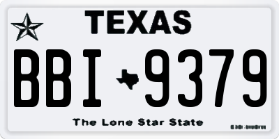 TX license plate BBI9379